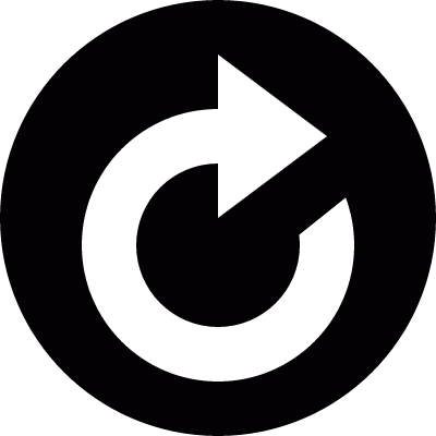 Refresh page arrow inside a circle vector logo