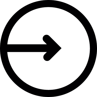 Arrow to the right inside a circle vector logo