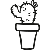 Gardening Cactus In a Pot vector