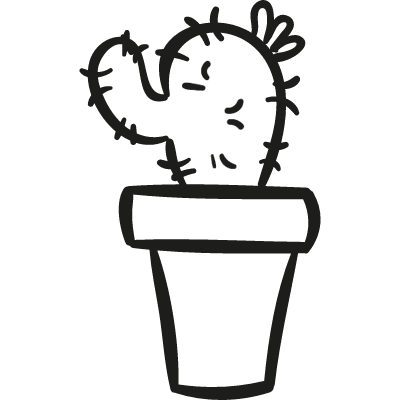 Gardening Cactus In a Pot vector logo