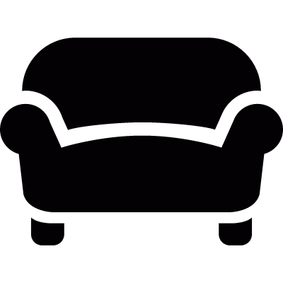 Sofa with armrest vector logo
