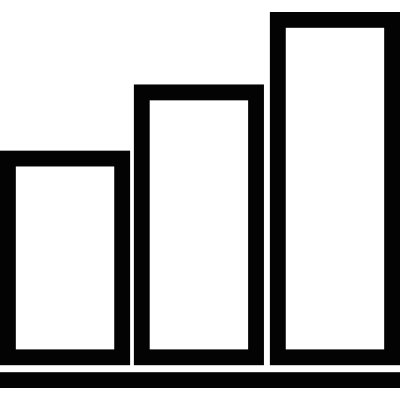 Three increasing bars vector logo