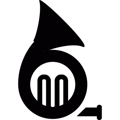 French horn vector logo