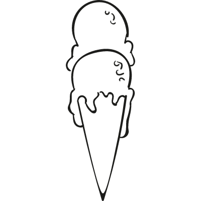 Two Balls Ice cream Cone vector logo