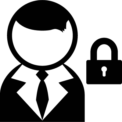 User with Lock Padlock vector logo