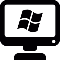 Computer screen with Windows logo vector