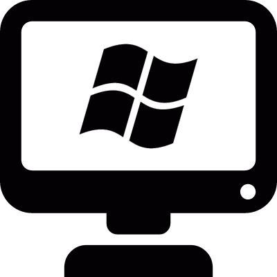 Computer screen with Windows logo vector logo