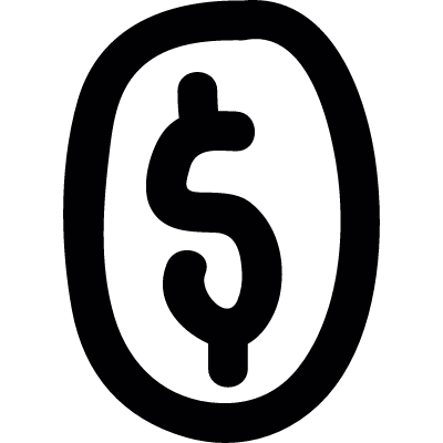 Dollar sign inside oval shape vector logo