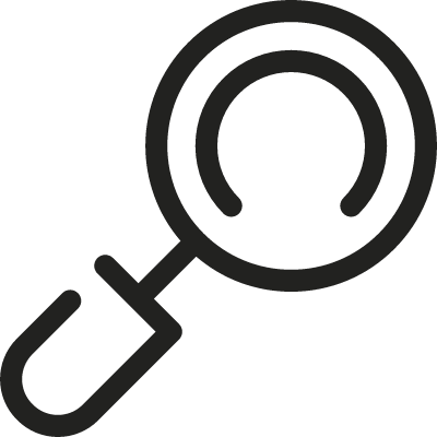 Inclined Magnifying Glass vector logo