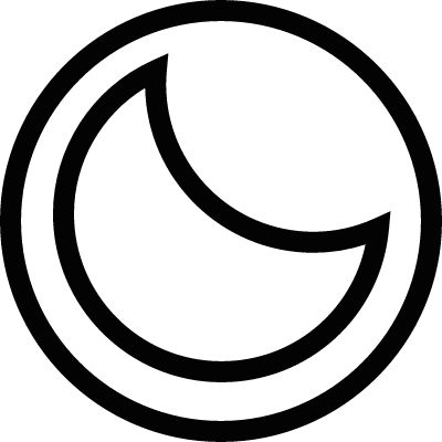 Moon inside a circle vector logo