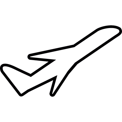 Airplane silhouette, take off, IOS 7 interface symbol vector logo