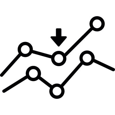 Lowering graph vector logo