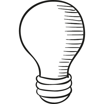 Drawed Light Bulb vector logo