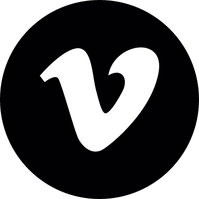 Social vimeo in a circle Logo vector logo