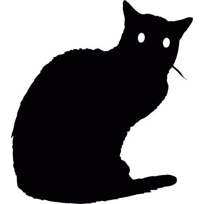 Black cat vector logo