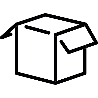 Opened white box vector logo