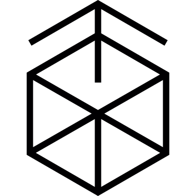 Arrow ascending from a cube vector logo