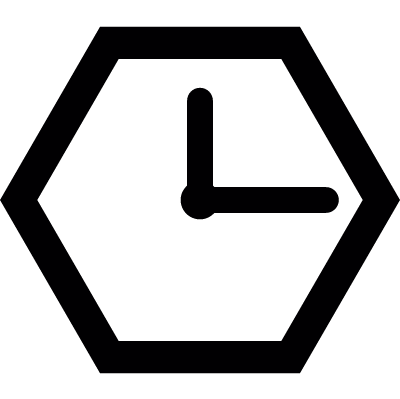 Hexagon clock vector logo