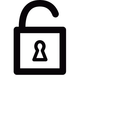 Open lock with a keyhole vector logo