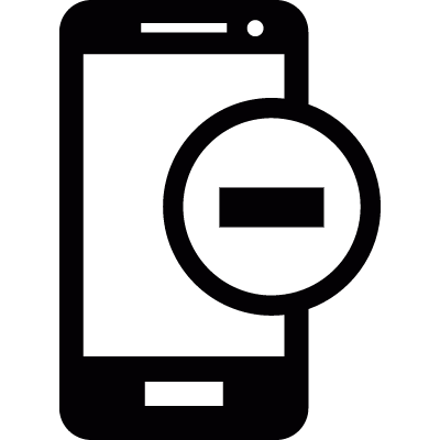 Smartphone with control button vector logo
