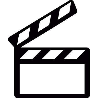 Cinema clapperboard vector logo