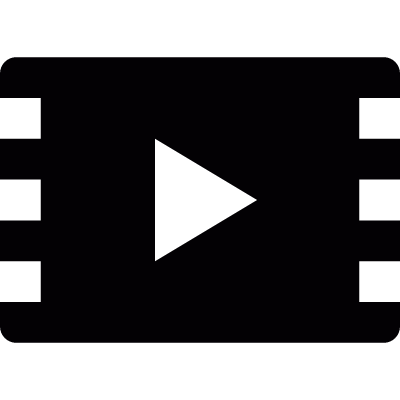 Play button on film strip vector logo