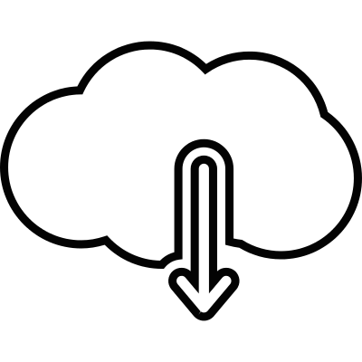 Download from cloud computing vector logo