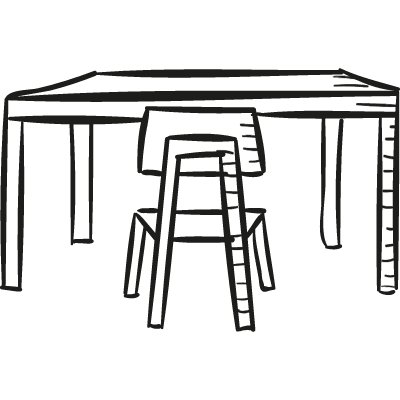 Desk with Chair vector logo