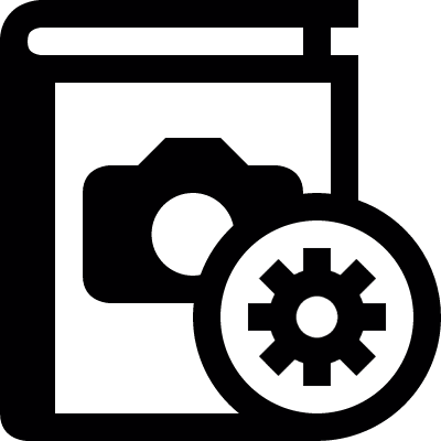 setting of photo Book vector logo