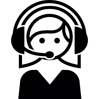 Female call center agent vector logo