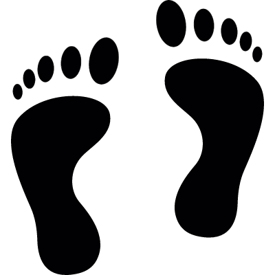 Footprint silhouette vector logo