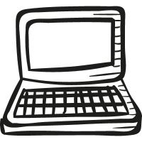 Draw Open Laptop vector