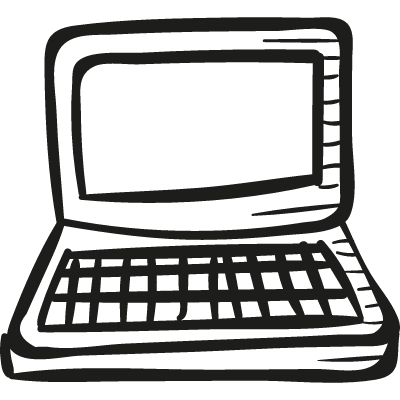 Draw Open Laptop vector logo