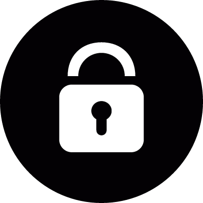 Lock in a circle vector logo