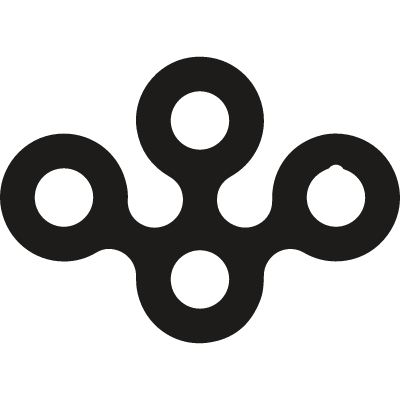 Japanese four connected circles vector logo