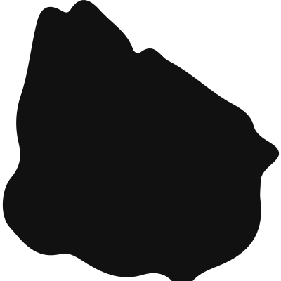 Uruguay black country map shape vector logo