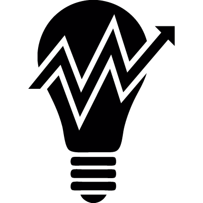 Light Bulb with Ascent Arrow vector logo