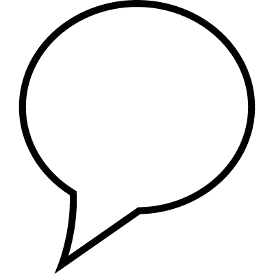 Speech bubble in white, IOS 7 interface symbol vector logo