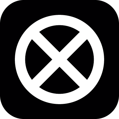 Cross mark with circle border vector logo