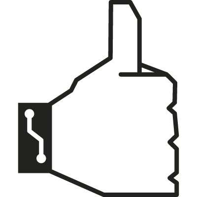 Like symbol in white hand vector logo
