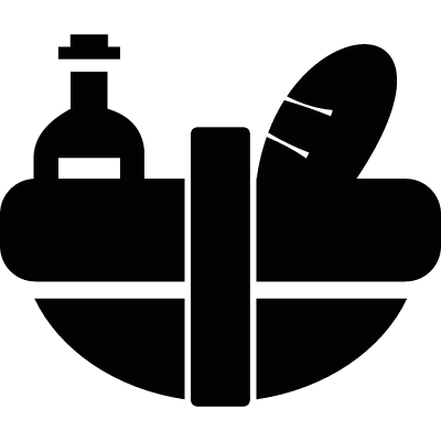 Camping basket vector logo