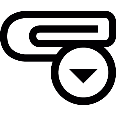 Attachment down button vector logo