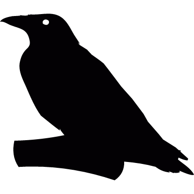 Crow on branch vector logo