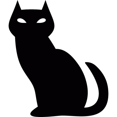 Black evil cat vector logo