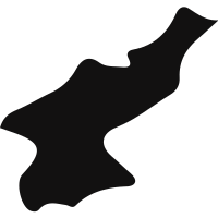 North Korea black country map shape vector