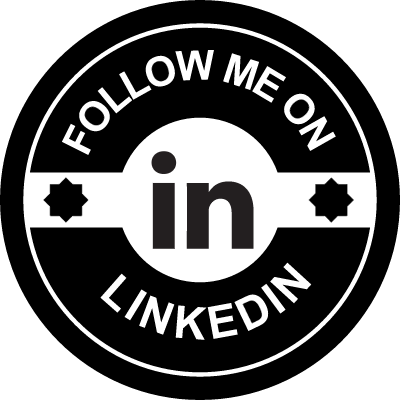 Follow me on LinkedIn social badge vector logo