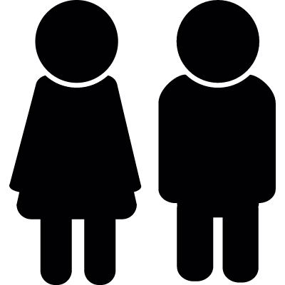 Male and female avatars vector logo