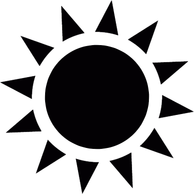 Sun with sunrays vector logo