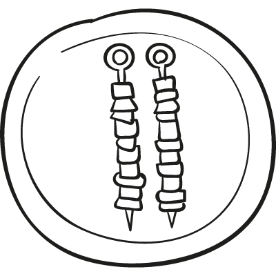 Two Brochettes vector logo