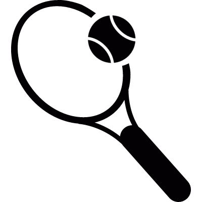 Racket and tennis ball vector logo